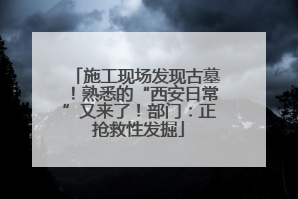 施工现场发现古墓！熟悉的“西安日常”又来了！部门：正抢救性发掘