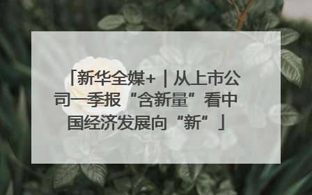 新华全媒+｜从上市公司一季报“含新量”看中国经济发展向“新”