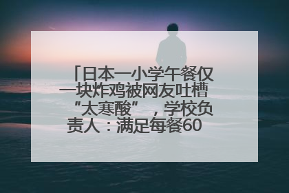 日本一小学午餐仅一块炸鸡被网友吐槽“太寒酸”，学校负责人：满足每餐600千卡的标准