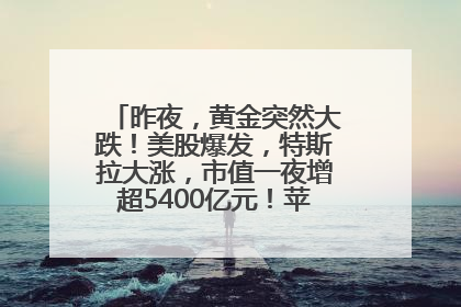昨夜，黄金突然大跌！美股爆发，特斯拉大涨，市值一夜增超5400亿元！苹果传来大消息