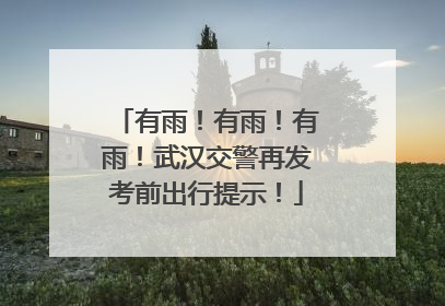 有雨！有雨！有雨！武汉交警再发考前出行提示！