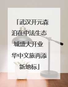 武汉开元森泊在中法生态城盛大开业 华中文旅再添新地标