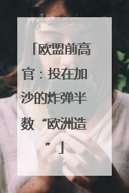 欧盟前高官：投在加沙的炸弹半数“欧洲造”