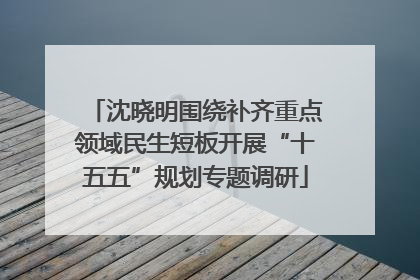 沈晓明围绕补齐重点领域民生短板开展“十五五”规划专题调研