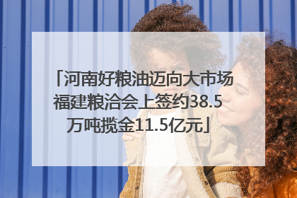 河南好粮油迈向大市场 福建粮洽会上签约38.5万吨揽金11.5亿元