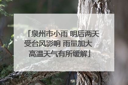 泉州市小雨 明后两天受台风影响 雨量加大 高温天气有所缓解