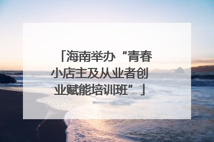 海南举办“青春小店主及从业者创业赋能培训班”