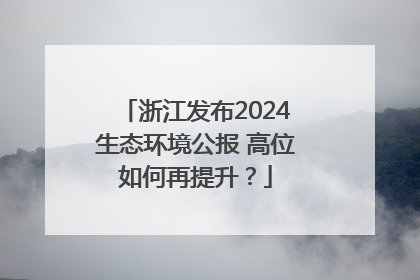 浙江发布2024生态环境公报 高位如何再提升？