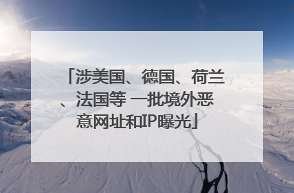 涉美国、德国、荷兰、法国等 一批境外恶意网址和IP曝光