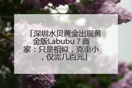 深圳水贝黄金出现黄金版Labubu？商家：只是相似，克重小，仅需几百元