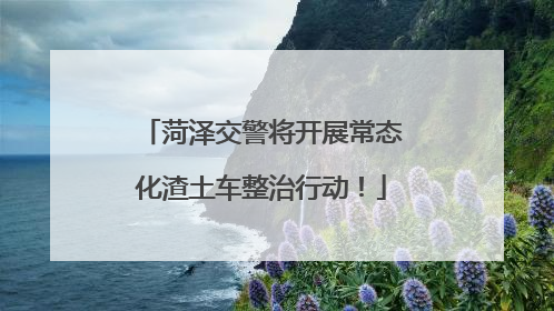 菏泽交警将开展常态化渣土车整治行动！