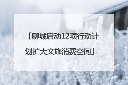 聊城启动12项行动计划扩大文旅消费空间