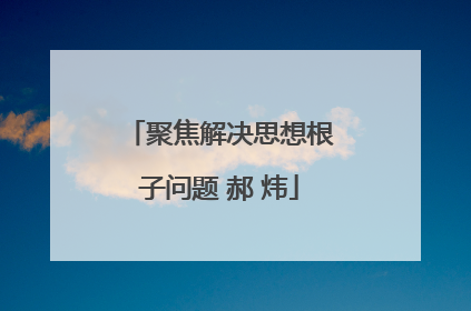 聚焦解决思想根子问题 郝 炜