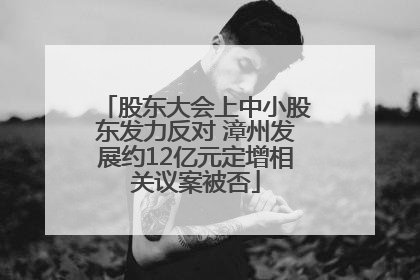 股东大会上中小股东发力反对 漳州发展约12亿元定增相关议案被否