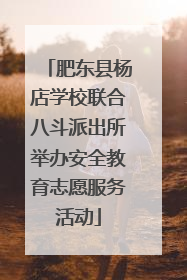 肥东县杨店学校联合八斗派出所举办安全教育志愿服务活动