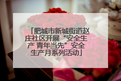 肥城市新城街道赵庄社区开展“安全生产 青年当先”安全生产月系列活动
