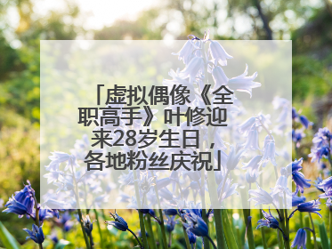 虚拟偶像《全职高手》叶修迎来28岁生日,各地粉丝庆祝