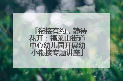 衔接有约，静待花开：福莱山街道中心幼儿园开展幼小衔接专题讲座