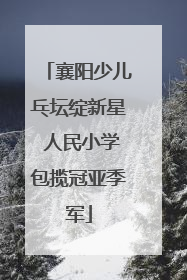 襄阳少儿乓坛绽新星 人民小学包揽冠亚季军