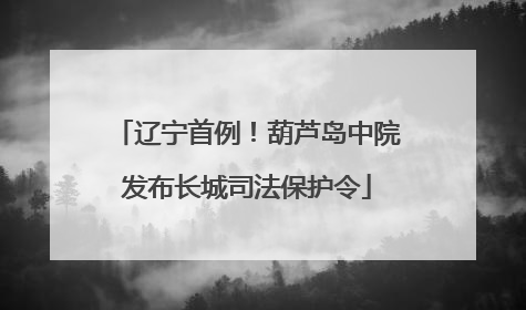 辽宁首例！葫芦岛中院发布长城司法保护令