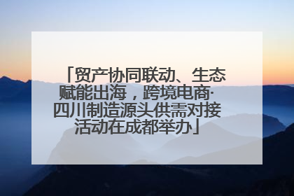 贸产协同联动、生态赋能出海，跨境电商·四川制造源头供需对接活动在成都举办