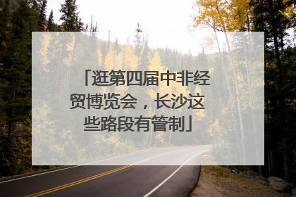 逛第四届中非经贸博览会，长沙这些路段有管制