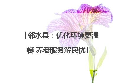 邻水县：优化环境更温馨 养老服务解民忧