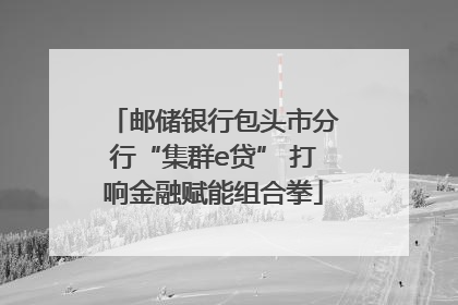 邮储银行包头市分行“集群e贷” 打响金融赋能组合拳