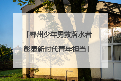 郴州少年勇救落水者 彰显新时代青年担当