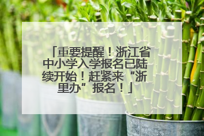 重要提醒！浙江省中小学入学报名已陆续开始！赶紧来“浙里办”报名！