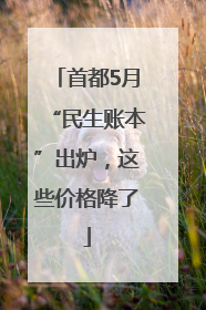 首都5月“民生账本”出炉，这些价格降了