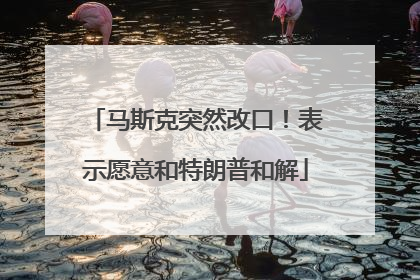 马斯克突然改口！表示愿意和特朗普和解