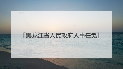 黑龙江省人民政府人事任免