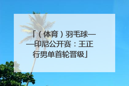 （体育）羽毛球——印尼公开赛：王正行男单首轮晋级