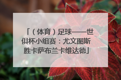 （体育）足球——世俱杯小组赛：尤文图斯胜卡萨布兰卡维达德