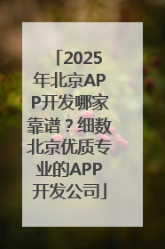 2025年北京APP开发哪家靠谱？细数北京优质专业的APP开发公司