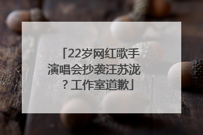 22岁网红歌手演唱会抄袭汪苏泷？工作室道歉