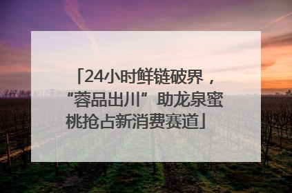24小时鲜链破界，“蓉品出川”助龙泉蜜桃抢占新消费赛道