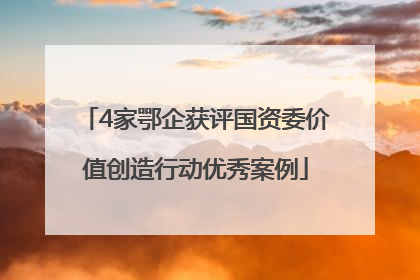 4家鄂企获评国资委价值创造行动优秀案例