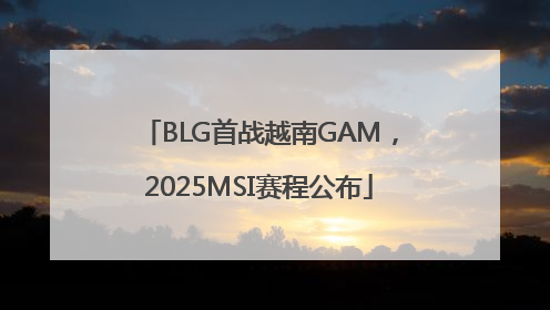 BLG首战越南GAM，2025MSI赛程公布